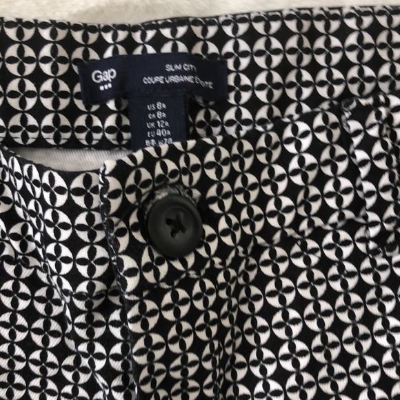 Gap slim fit cotton black/white print pants size 8 - Picture 4 of 4
